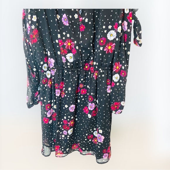 Mixed pattern floral cold shoulder dress size 14 new summer pattern holiday - Picture 2 of 6